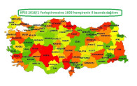 KPSS 2016/1 Yerleştirmesine 1693 hemşirenin il bazında dağılımı