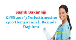 KPSS 2017/3 Yerleştirmesine 2400 Hemşirenin İl Bazında Dağılımı