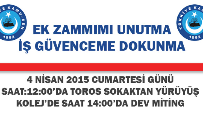 Türk sağlık sen:Kamu Çalışanları İçin Alanlardayız