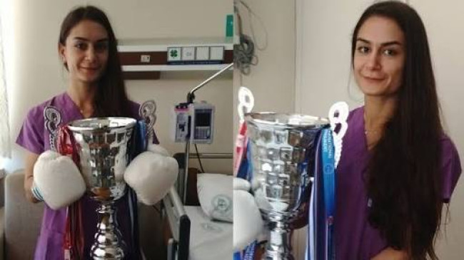 Hemşire şampiyon ‘Kick Boks’çu